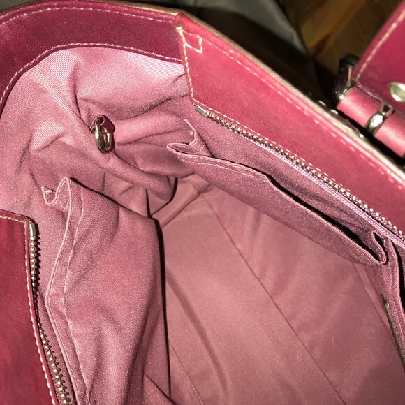 Red Coach Hampton Business Tote Bag Carryall Purse - Picture 10 of 16